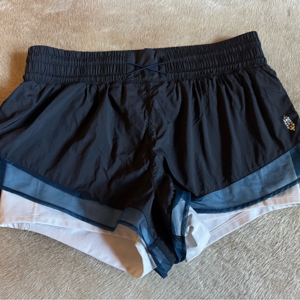 Free people Women's Black and White Athletic Shorts